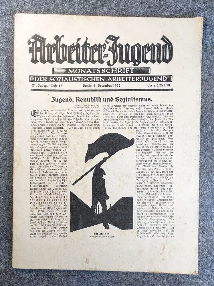 Arbeiter Jugend Heft 12 Monatsschrift 21 Jahrgang 1929 Zeitschrift