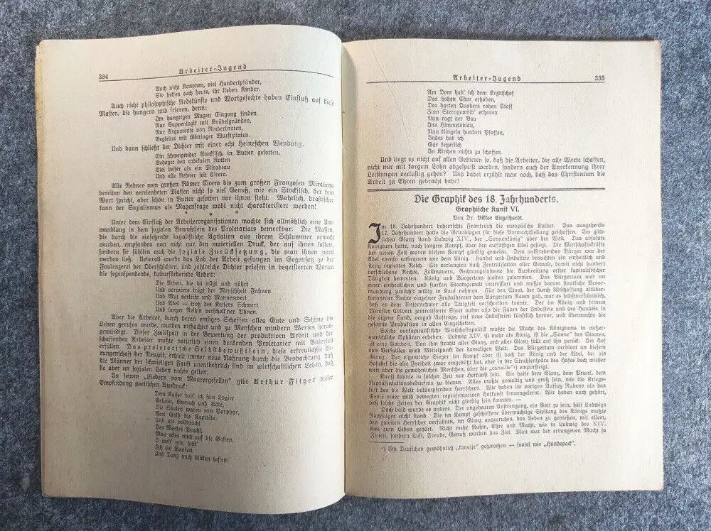 Arbeiter Jugend 1926 Berlin Monatsschrift 18 jahrgang