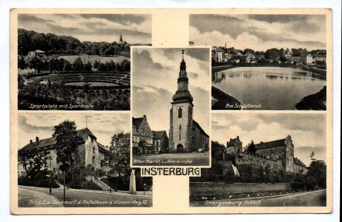 Ak Insterburg Alter Markt Lutherkirche 1941 Am Schlossteich Tschernjachowsk