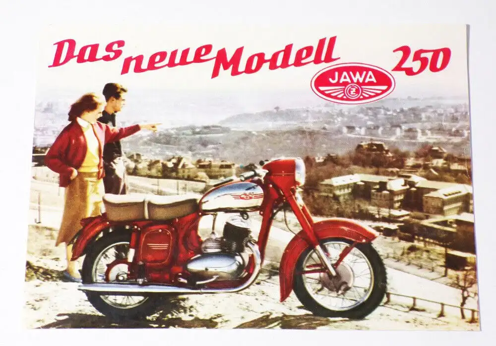 Jawa 250 Werbeblatt 1957 Motorrad Oldtimer 