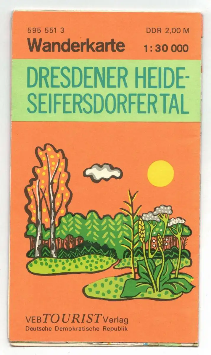 DDR tourist Wanderkarte Dresdner Heide - Seifersdorfer Tal  ! (H8