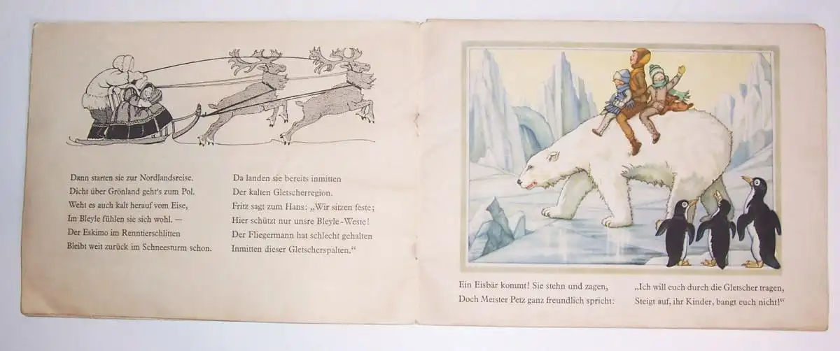 Bleyle Bilderbuch Hänschen fliegt 1930 Bischofswerda Kinderbuch Werbung