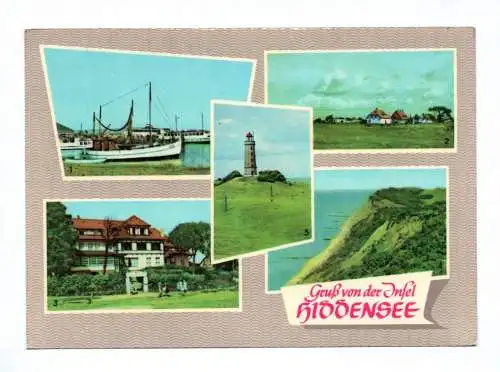 Ak Gruß von der Insel Hiddensee Vitte - Blick zum Hafen 1964