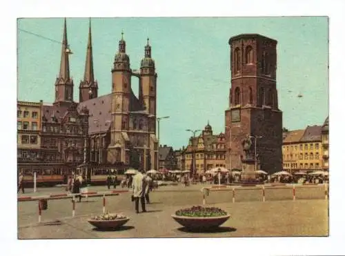 Ak Halle Saale Markt 1963