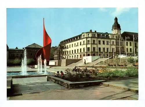 Ak Halle Saale Fahnenmonument am Hansering Flamme der Revolution 1969