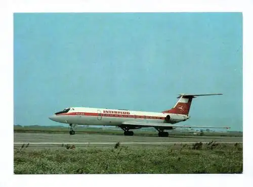 Ak Foto Flugzeug Interflug TU 134 Start 1986