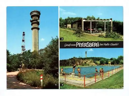 Ak Gruß vom Petersberg bei Halle Saale  Fernseh Aussichtsturm 1969