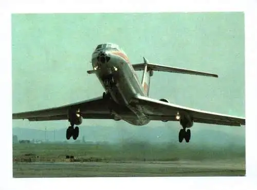 Ak Flugzeug beim Start TU 134 DDR Interflug 1986