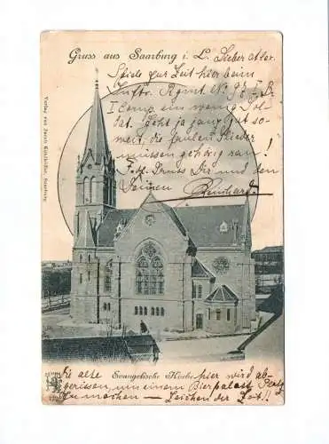 Ak Gruss aus Saarburg Evangelische Kirche 1900