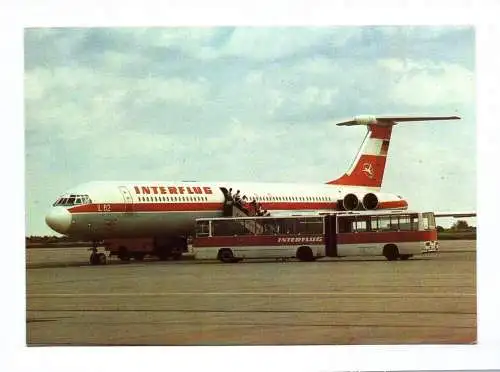 Ak DDR Foto Flugzeug IL 62 Interflug 1983