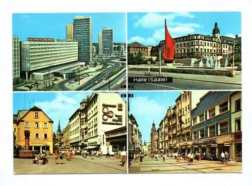 Ak Halle Saale Am Interhotel Fahnenmonument am Hansering 1977