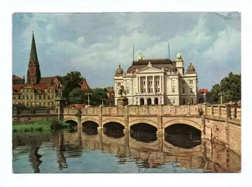 Ak Schwerin Mecklenburg Staatstheater und Dom 1967