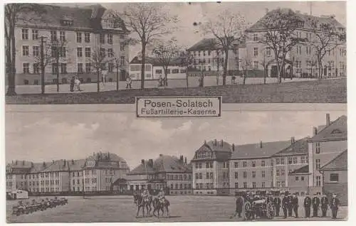 Ak Posen Solatsch Fußartillerie Kaserne 1916 Feldpost