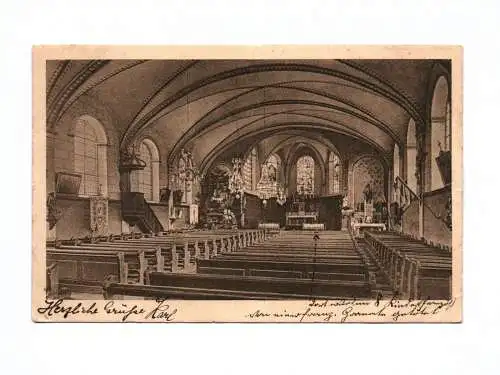 Ak Colroy la Grande Vogesen Innenraum der Kirche 1910 Feldpostkarte