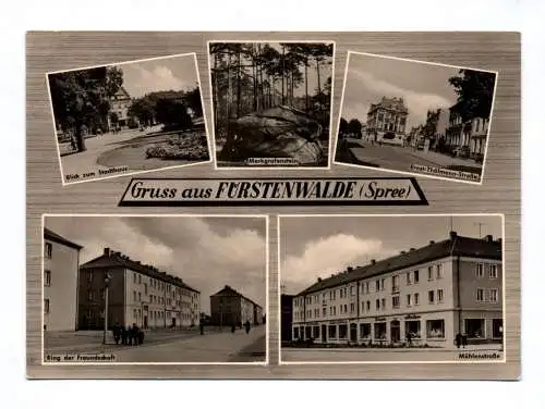 Ak Gruss aus Fürstenwalde Spree Markgrafenstein Blick zum Stadthaus 1963