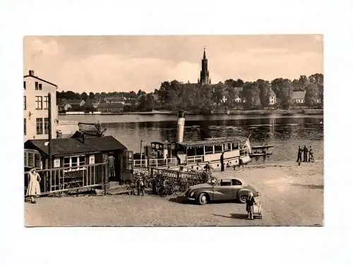 Ak Malchow Mecklenburg Dampferanlegestelle mit Blick auf das Kloster 1964