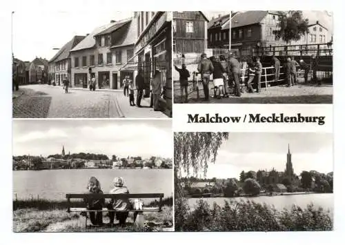 Ak Malchow Mecklenburg 1976 Lange Straße An der Drehbrücke