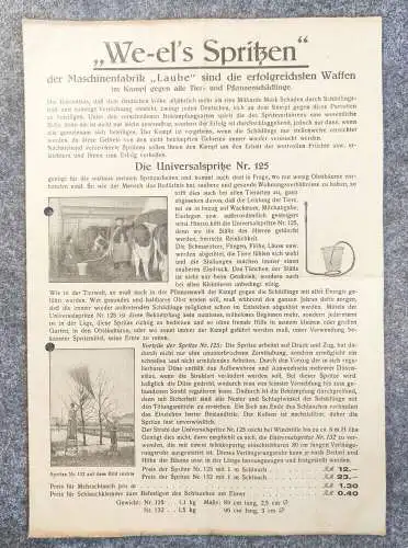 Weels Spritzen Maschinenfabrik Laube Prospekt 