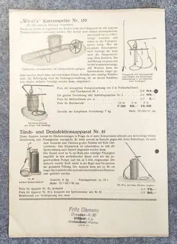 Weels Spritzen Maschinenfabrik Laube Prospekt