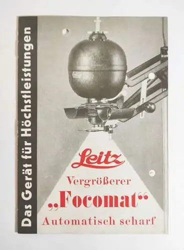 Leitz Vergrößerer Focomat Werbung Foto Heft 1936