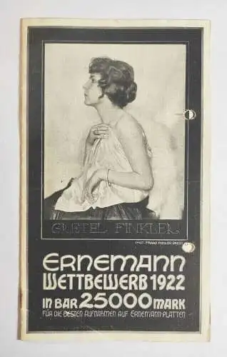 Ernemann Wettbewerb 1922 Gretel Winkler altes Heft