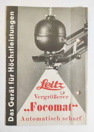 Leitz Focomat Prospekt Spezial Vergrößerungsapparat Valoy