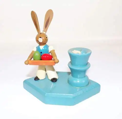 Osterhase Figur Kerzenhalter Osterschmuck Holz wohl Erzgebirge