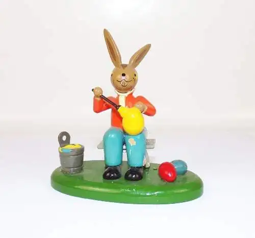 Alter Osterhase bemalt Osterei erzgebirgische Figur 