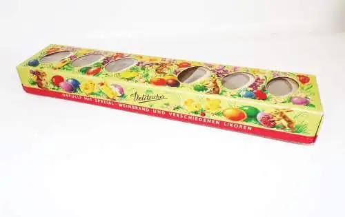 Delitzscher gefüllte Eier Ostern Schachtel Karton DDR Reklame