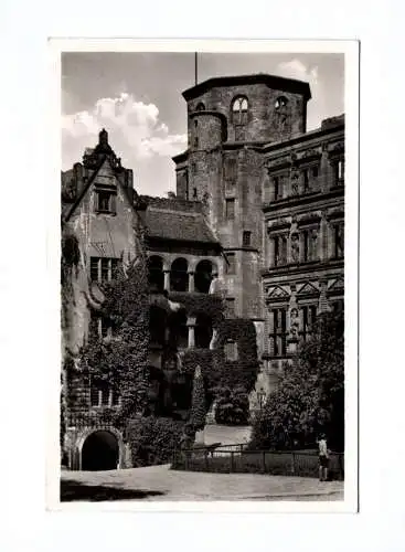 Ak Schloß Heidelberg Glockenturm und gläserner Saalbau