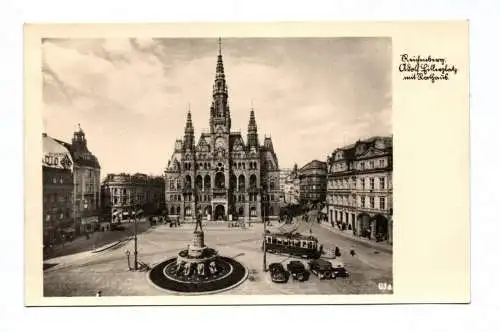 Ak Reichenberg Hauptstadt des Sudetengaus Liberec Tschechien Marktplatz Rathaus