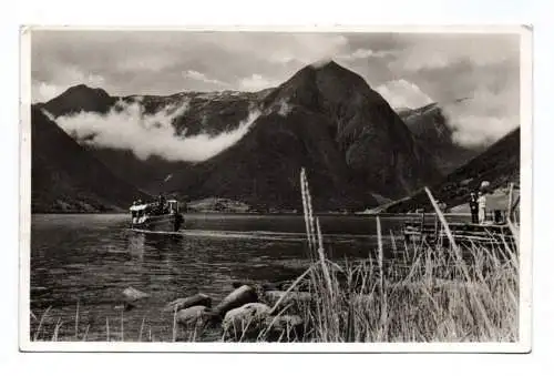 Ak Norwegen Esefjord Balholm Boot Berge