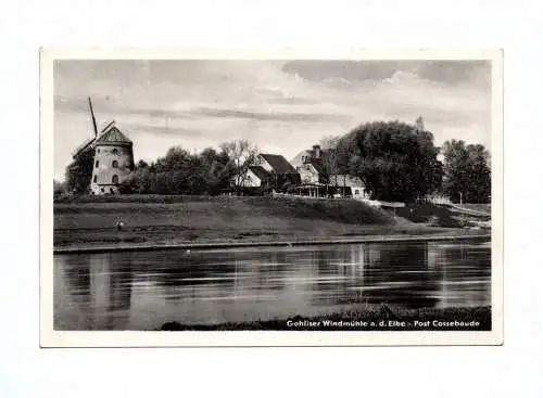 Ak Gohliser Windmühle an der Elbe Post Cossebaude 1958