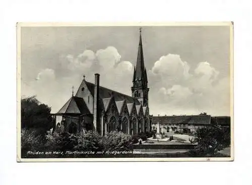 Ak Rhüden am Harz Martinikirche mit Kriegerdenkmal Feldpost 1940