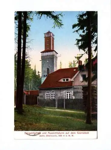 Ak Bergwirtschaft und Aussichtsturm auf dem Czorneboh 1932