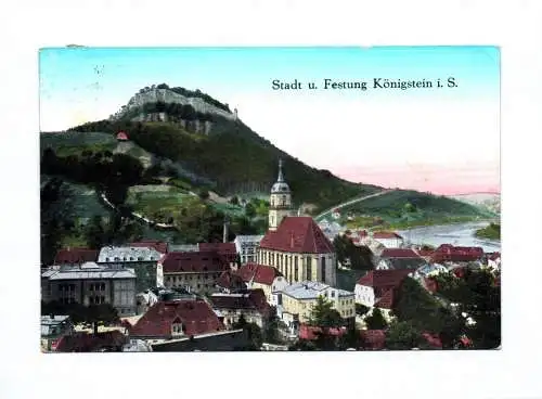 Ak Stadt und Festung Königstein in Sachsen 1932
