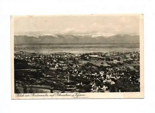Ak Blick von Badenweiler auf Rheinebene u. Vogesen 1935 Frankreich