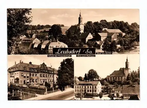 Ak Leubsdorf Sachsen Schule der Freundschaft Blick zur Kirche 1975