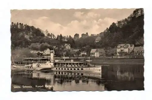 Ak Sächsische Schweiz Kurort Rathen Dampfer 1959