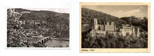 Ak Frühling in Heidelberg und Schloß 2 Karten 1955