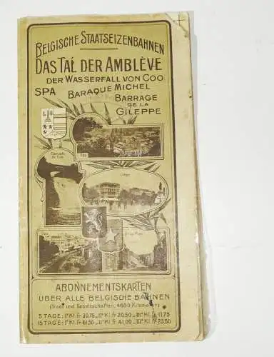 Prospekt Belgische Staatseisenbahn Das Tal der Ambleve  1911 Belgien 