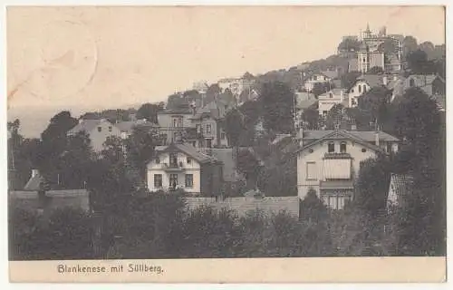 Litho Blankenese mit Süllberg 1909 ! (A2068