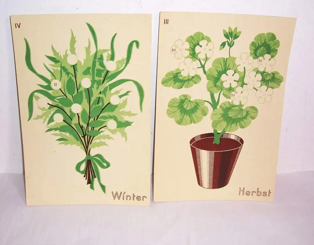 Hold Blumenspiel um 1930er 1940er Jahreszeiten Legespiel  selten  1