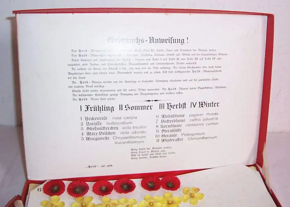 Hold Blumenspiel um 1930er 1940er Jahreszeiten Legespiel  selten  4