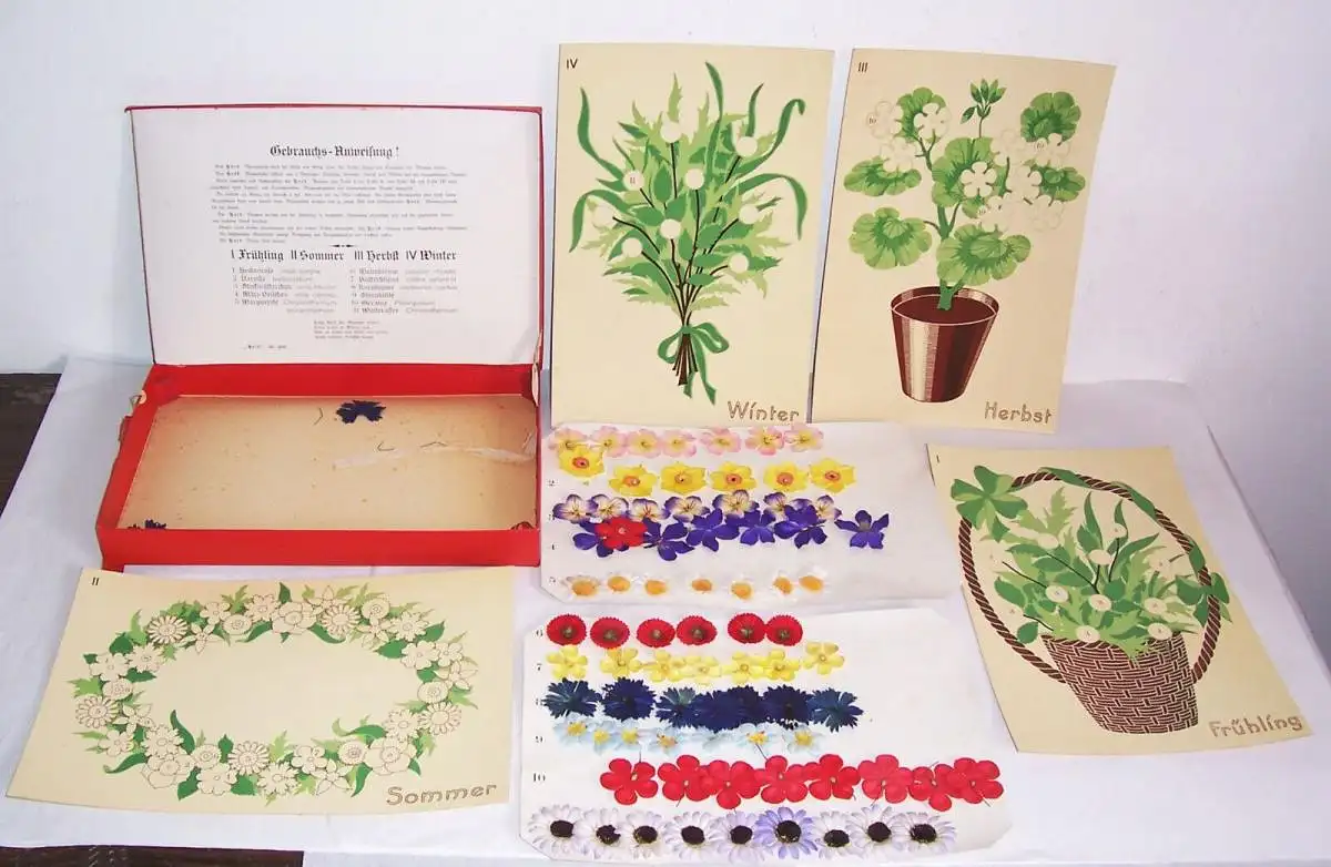 Hold Blumenspiel um 1930er 1940er Jahreszeiten Legespiel  selten  6