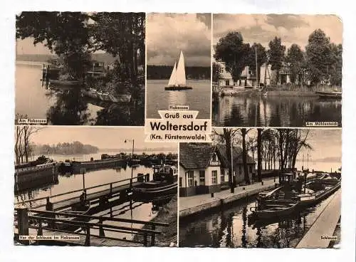 Ansichtskarte Gruß aus Waltersdorf Krs. Fürstenwalde Flakensee Mühlenteich 1962