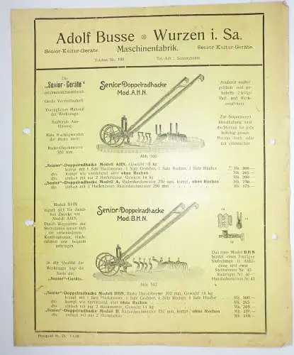 Prospekt Adolf Busse Wurzen Maschinenfabrik Frachtbrief Litho Rechnung 1920