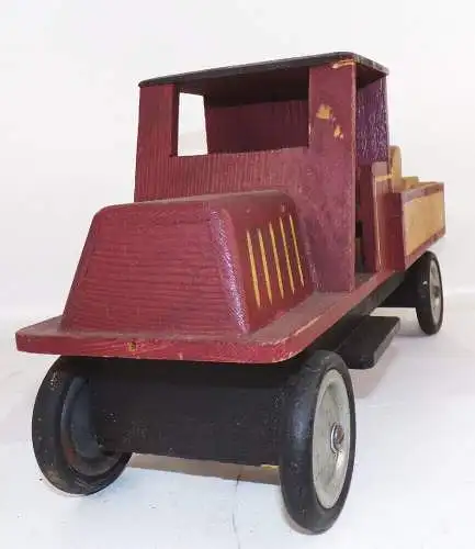 Alter Holz LKW Laster Pritschenwagen 1930 er Müller Dresden Holzspielzeug