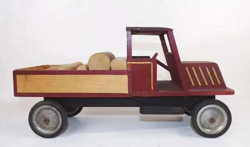 Alter Holz LKW Laster Pritschenwagen 1930 er Müller Dresden Holzspielzeug