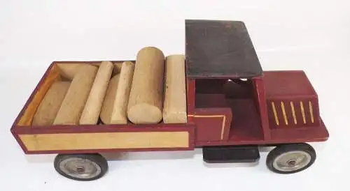 Alter Holz LKW Laster Pritschenwagen 1930 er Müller Dresden Holzspielzeug